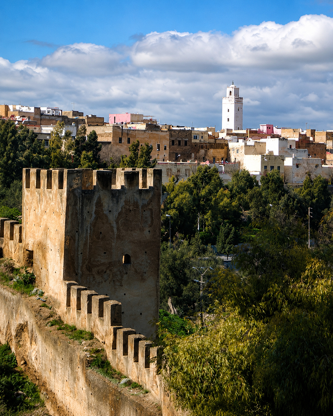 Medieval fort and city view in Taza