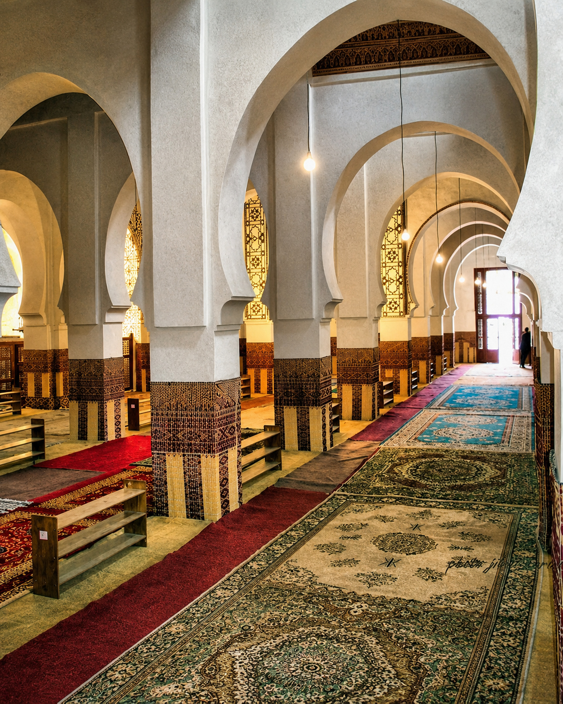 Elegant corridor in Islamic architecture in Taza