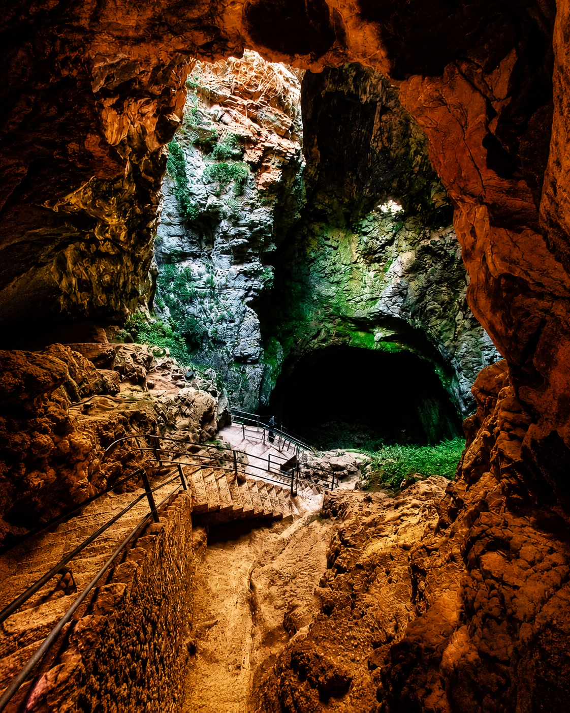 Underground cave with sunlight near Taza