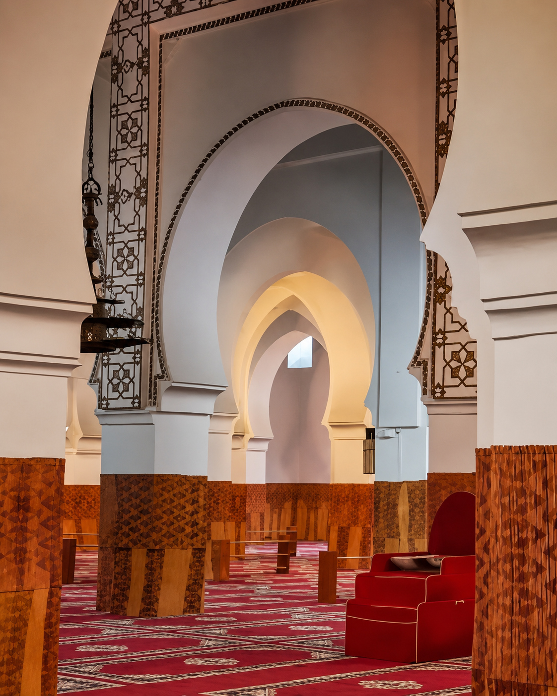 Serene interior of a mosque in Taza