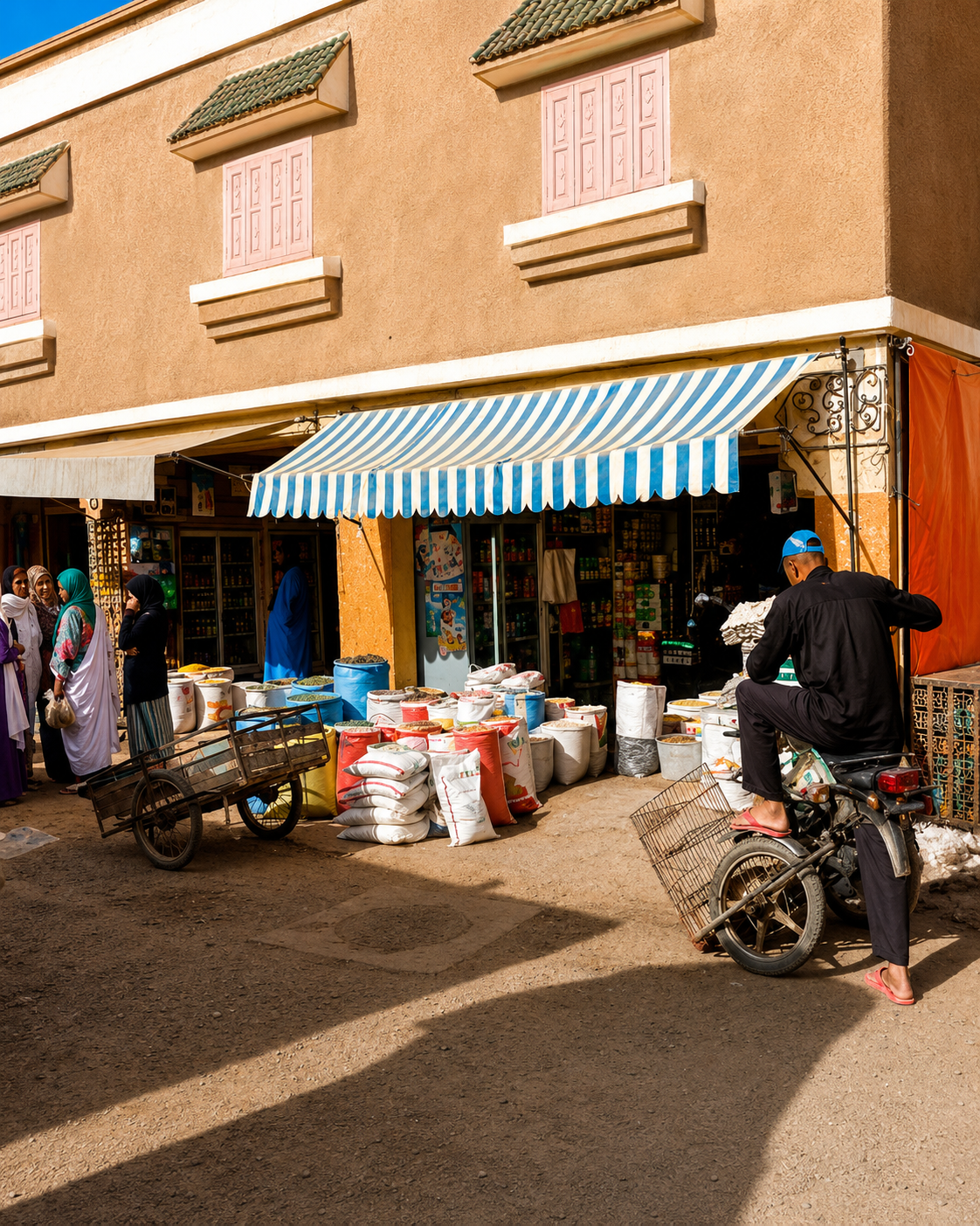 A neighbourhood shop with produce and household supplies
