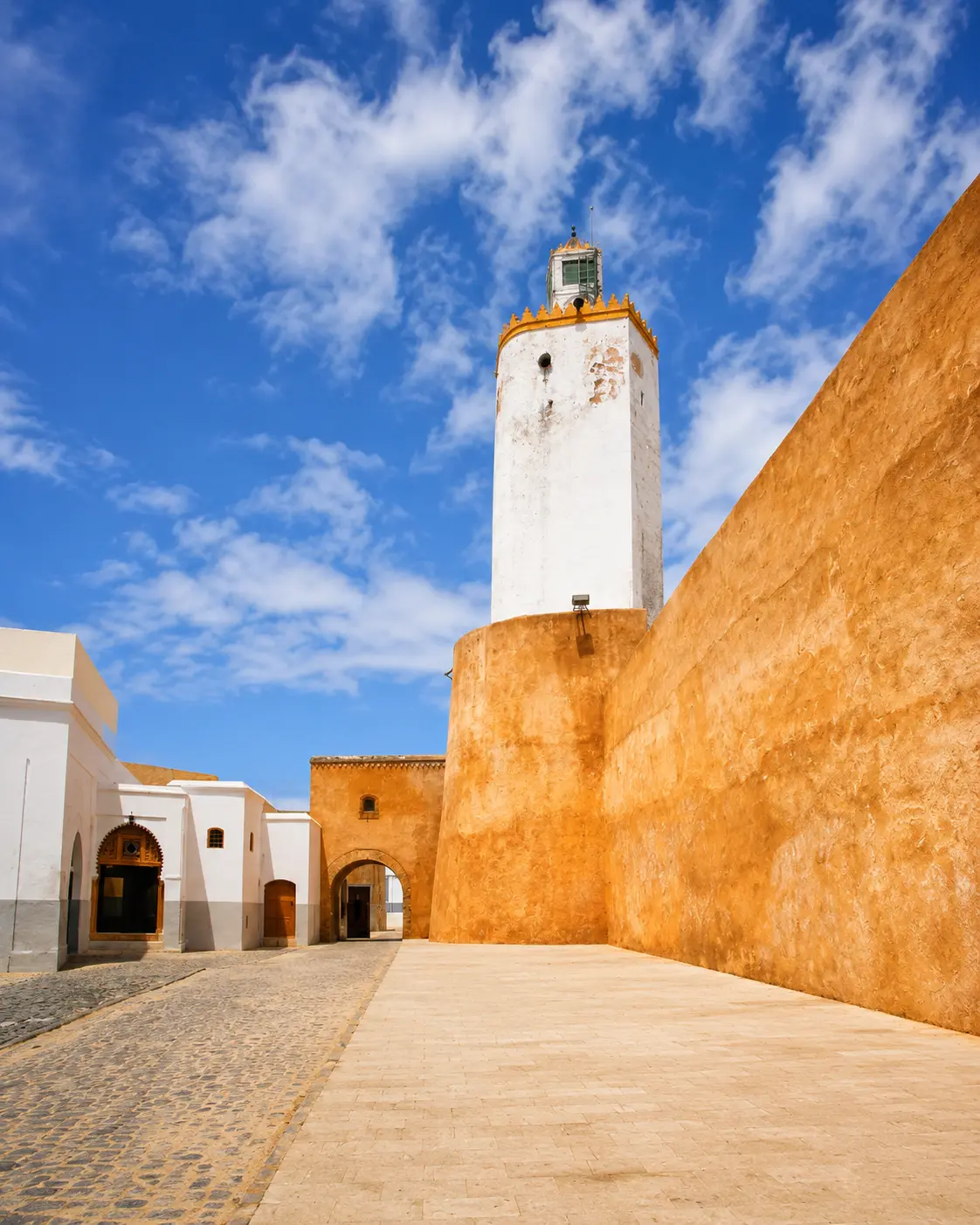 Mazagan city wall and tower in El Jadida, Morocco
