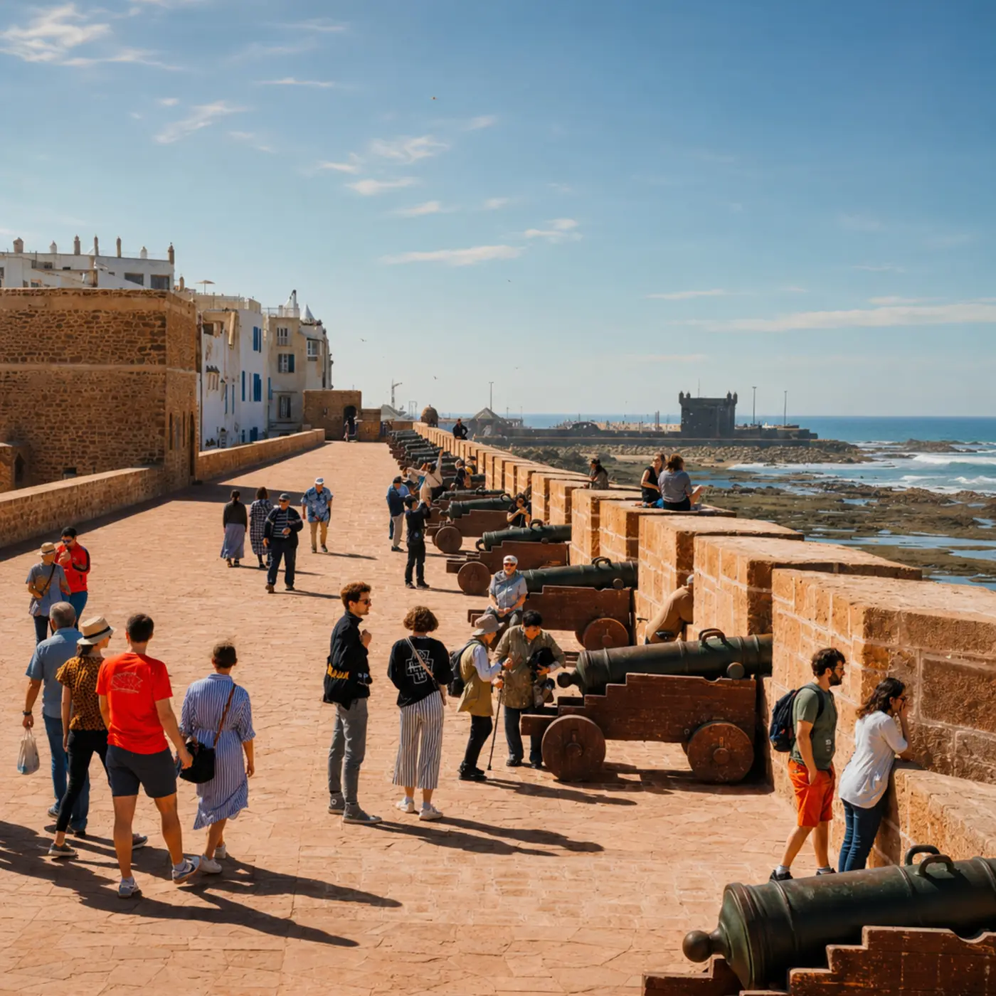 Essaouira ramparts and Atlantic sea, the closest city context for Sidi Kaouki