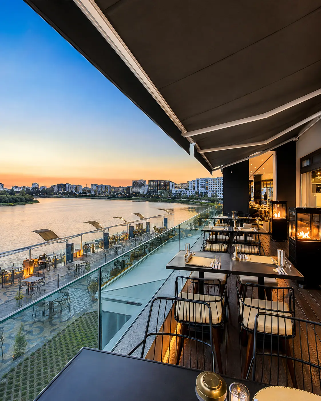 Kenitra riverside terrace at sunset, the city context for Thamusida